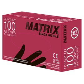 MATRIX перчатки нитриловые 3,5 гр. Черные
