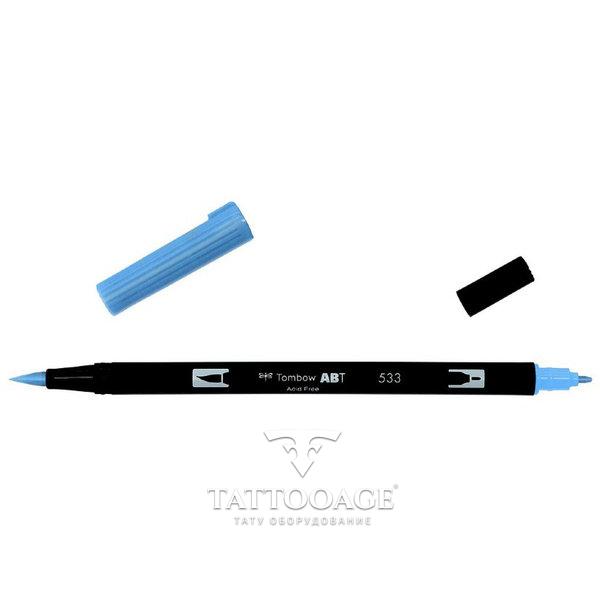 Маркер-кисть brush pen 533 синий переливчатый
